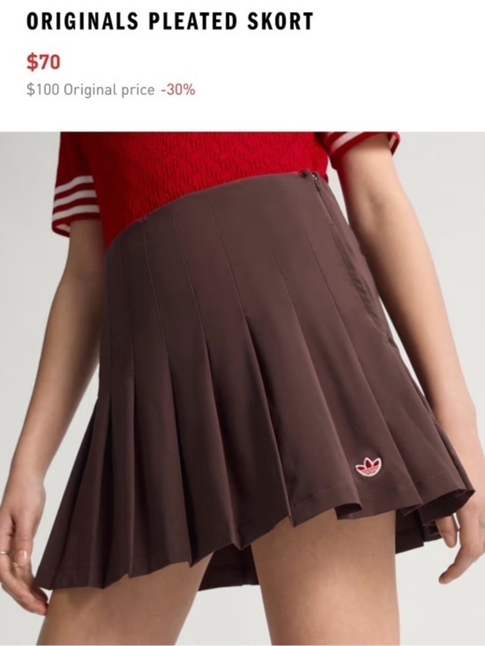 New - Adidas Golf / Tennis / Pleated Skirt